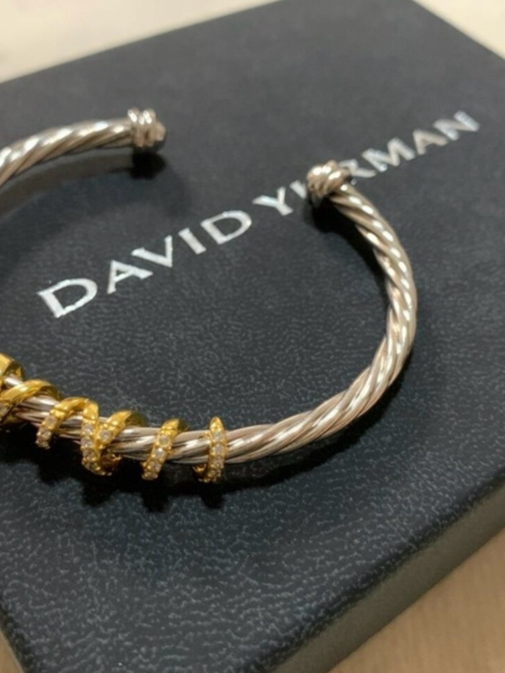 David Yurman Silver Bracelet with Gold Accents